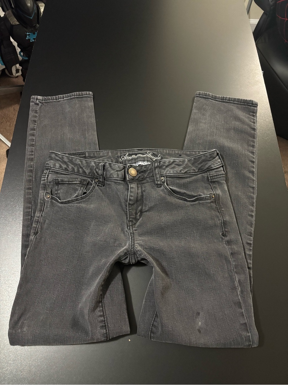 2000s y2k low rise American Eagle Skinny black denim jeans